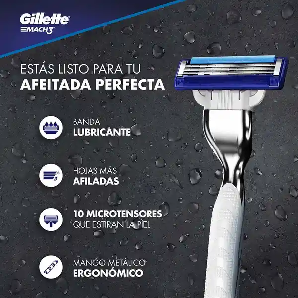 Gillette Máquina de Afeitar Desechable X 3 + Máquina Recargable