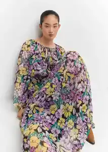 Vestido Victoria Lila Talla L Mujer Mango