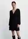 Vestido Mossnud Negro Talla 24 Mujer Mango