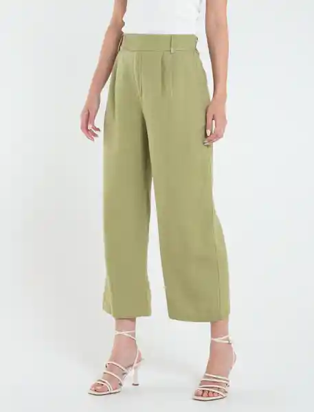 Pantalón Uarzazat Mujer Verde Retro Medio Talla 4 Naf Naf