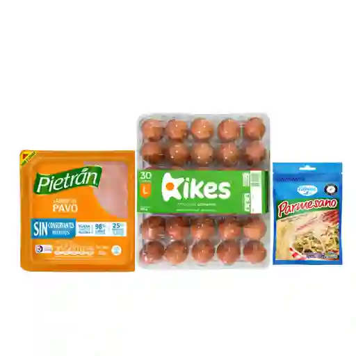 Combo Kikes Huevos + Jamón De Pavo + Queso Parmesano Maudrado