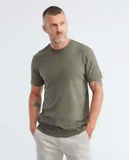 Basic T-shirt M/c Verde Galeras Ultraoscuro Talla M Hombre Chevignon