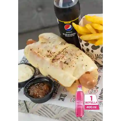 Combo Hot Dog Golden Retriever +Postobón Manzana 400ml