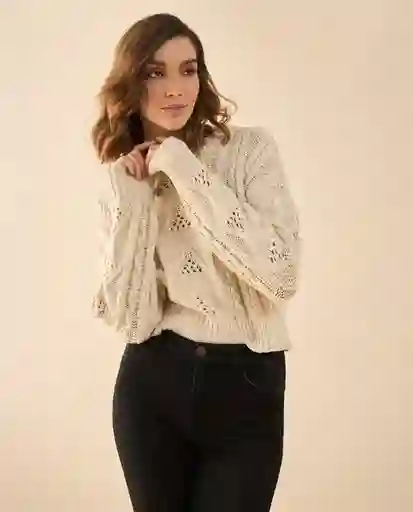 Chaleco Tejido Crudo Vainilla Claro Talla M 661G208 Esprit
