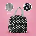 Lonchera Puntos Serie Minso Negro y Blanco Miniso