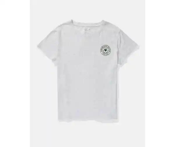 Camiseta Corta Mujer Gris Talla X-Small American Eagle