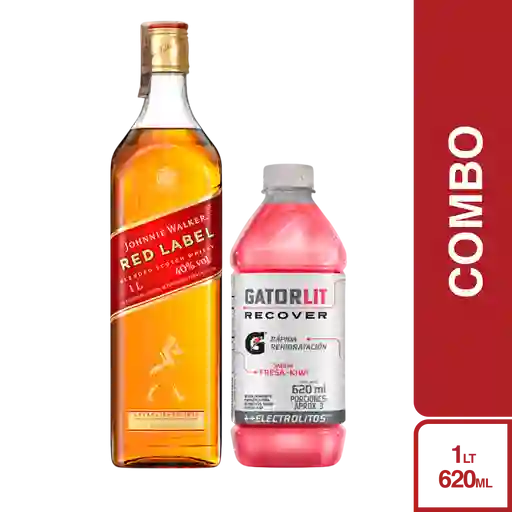 Combo Johnnie Walker Red Label + Hidratante Gatorlit Fresa Kiwi