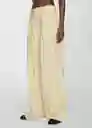 Pantalón Delta Amarillo Pastel Talla 34 Mujer Mango