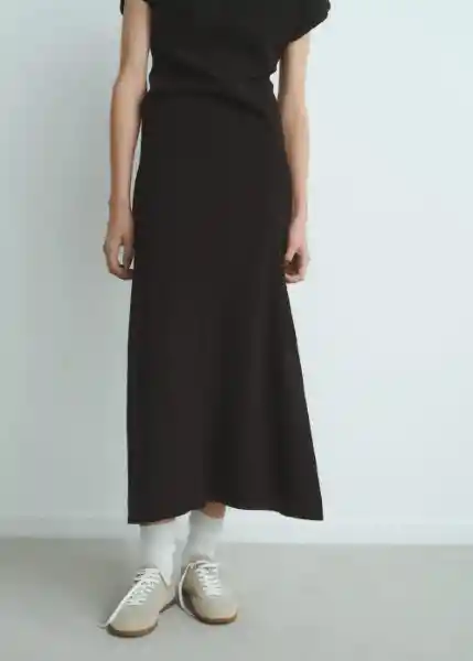 Falda Zonard Negro Talla 24 Mujer Mango