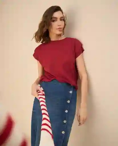 Camiseta Rojo Rio Oscuro Talla L 401G011 Esprit
