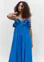 Vestido Miel5 Azul Talla S Mujer Mango