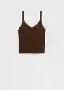 Top Kling Marrón Talla M Mujer Mango