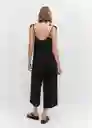 Enterizo Mono Tarifa Negro Talla L Mujer Mango