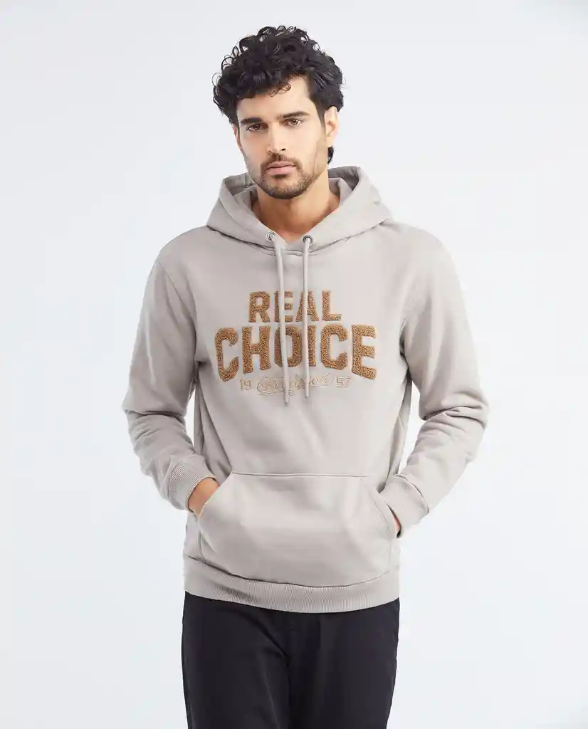 Hoodie Graph Cafe Khaki Claro Talla M Hombre Chevignon