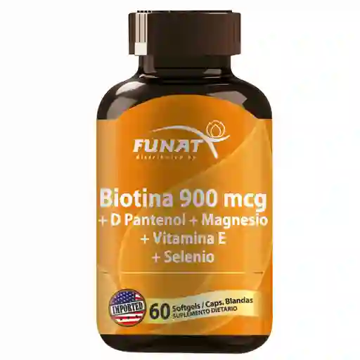 Biotina Funat Suplemento Dietario 900 Mcg 60 Capsulas