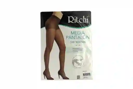 Ritchi Media Pantalón en Color Negro Seda Fría Chic
