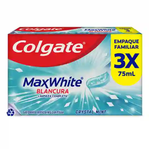 Crema Dental Colgate Max White Complete Clean 75 mL x 3 Und
