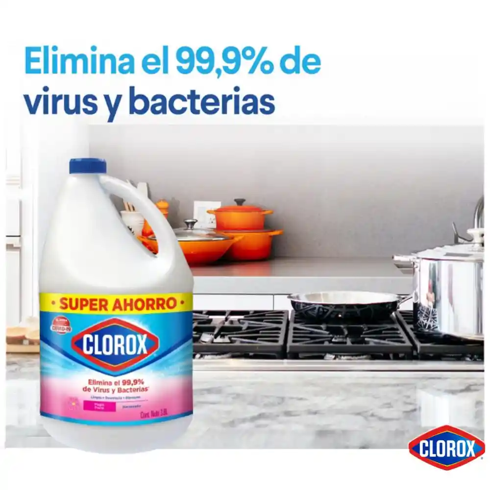 Blanqueador Clorox Magia Floral Botella 3.8 lt