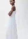 Vestido Pleats Blanco Talla S Mujer Mango