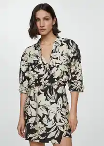 Vestido Ecuador Negro Talla L Mujer Mango