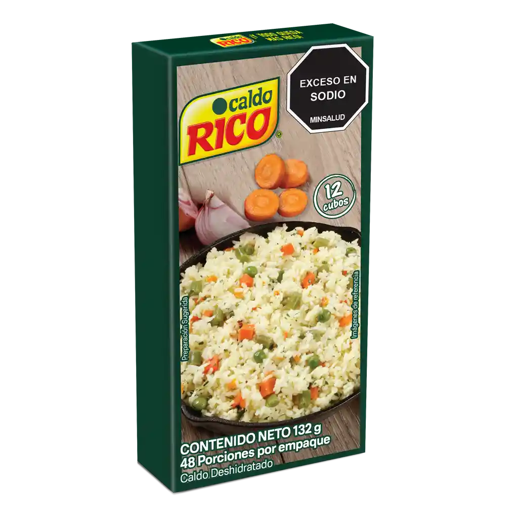 Caldo RICO deshidratado con verduras 12 cubos x 132g