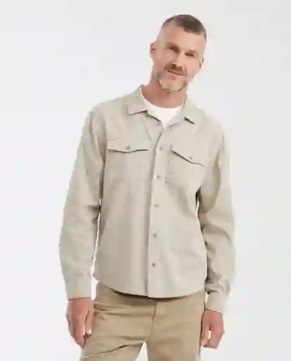 Camisa Utility Long Café Khaki Claro Talla M Chevignon