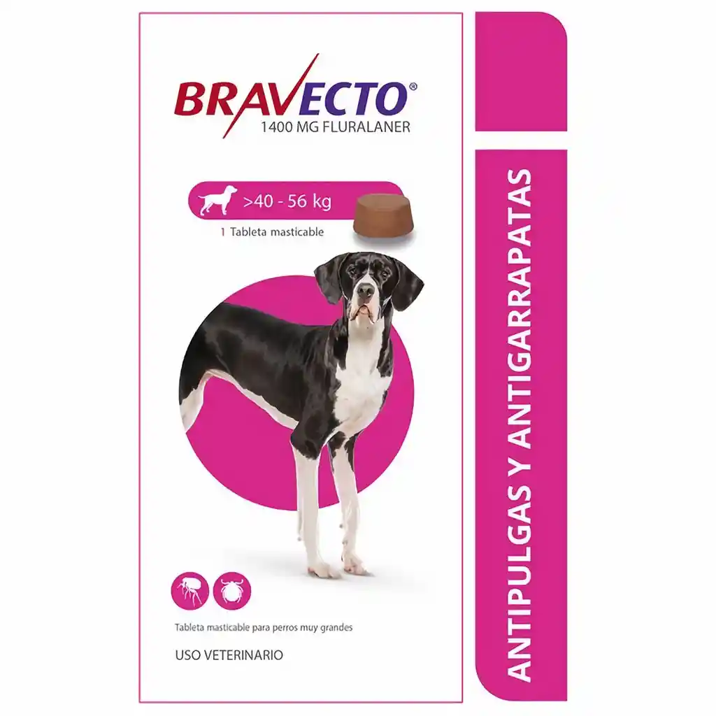 Bravecto Tableta Masticable Para Perros De 40 A 65 Kg