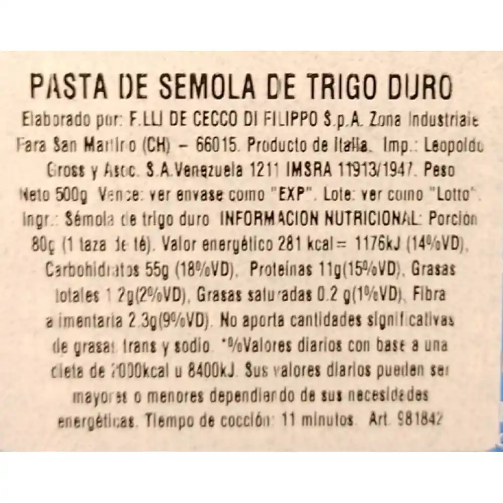 De Cecco Pasta Spaghettoni Quadrati