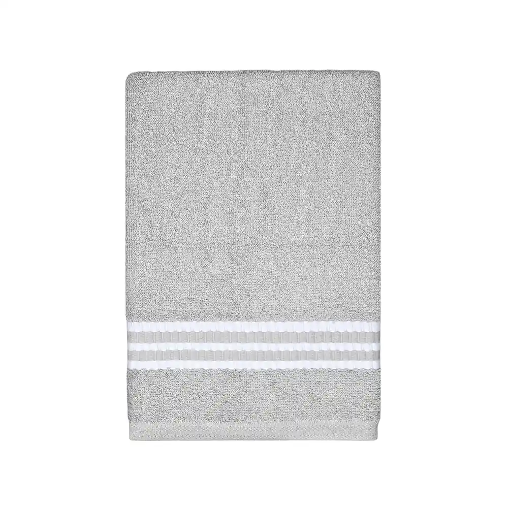 Toalla Manos 40x70 Gris Rayas Blanco Cannon