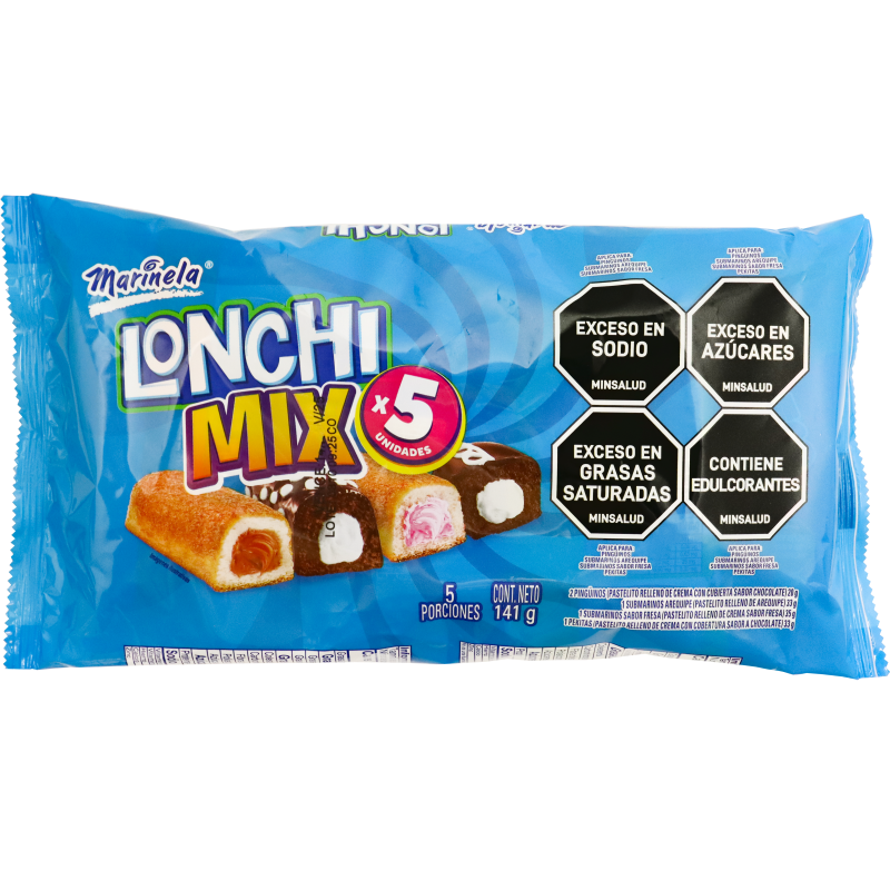 Marinela Lonchimix Pastelitos Rellenos de Crema 141 g