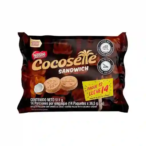 Galleta Cocosette Sándwich Rellenas Con Crema de Coco 50 g