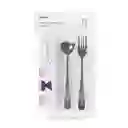 Miniso Set de Cubiertos Estuche Chuchara + Tenedor Blanco