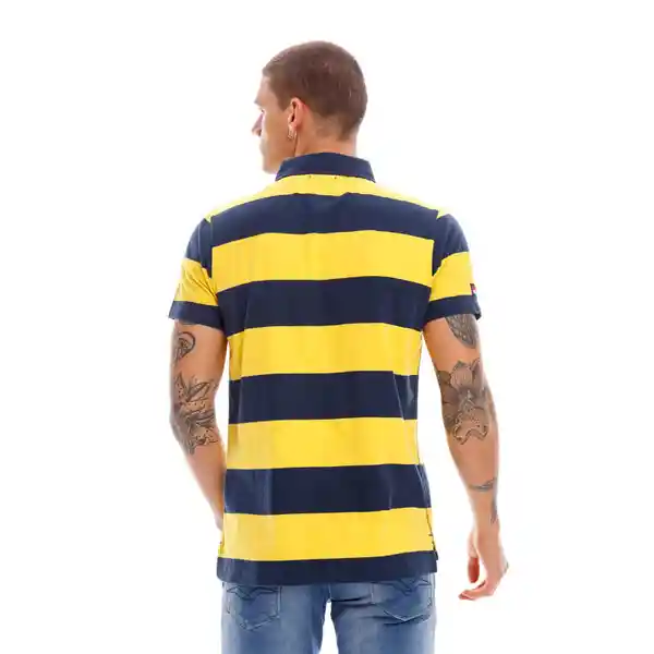 Superdry Camiseta Polo Academy Stripe Amarillo Con Negro Talla L