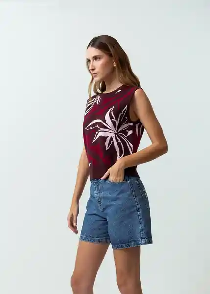 Camisa Tejido Mujer Rojo Syrah Ultra Oscuro Talla M 582G051 Naf Naf