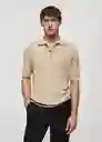 Camiseta Polo Zorzal Beige Talla M Hombre Mango