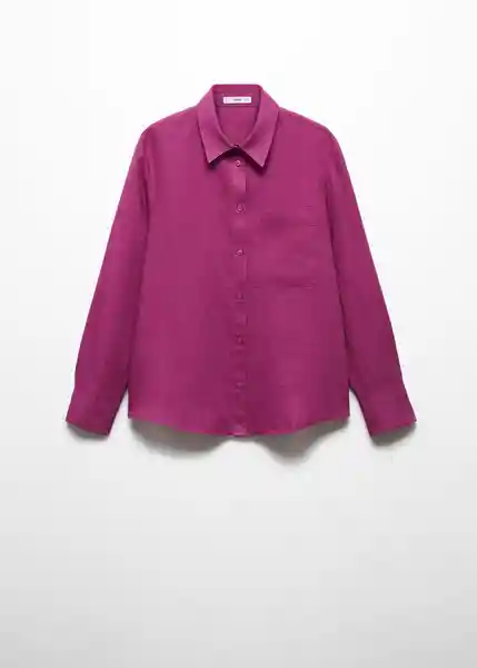 Camisa Lino Fucsia Talla 26 Mujer Mango