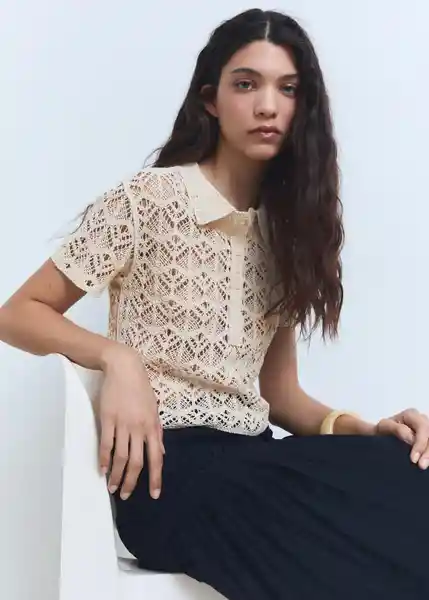 Jersey Bermuda Crudo Talla M Mujer Mango