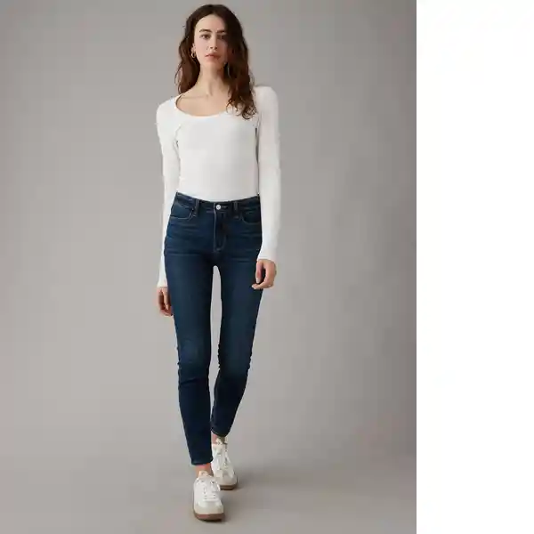 Jean Jegging Crop Mujer Azul Talla: 10 American Eagle