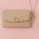 Cartera Para Mujer Con Hebilla Dorada Beige Serie Miniso