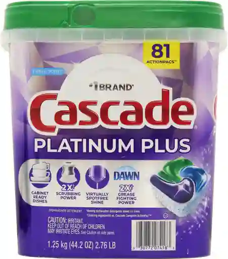 Cascade Detergente Platinum Plus Lavavajillas Actionpacs