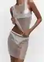 Falda Sita Blanco Talla L Mujer Mango