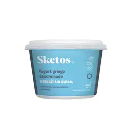 Sketos Yogurt Griego Descremado Natural sin Dulce