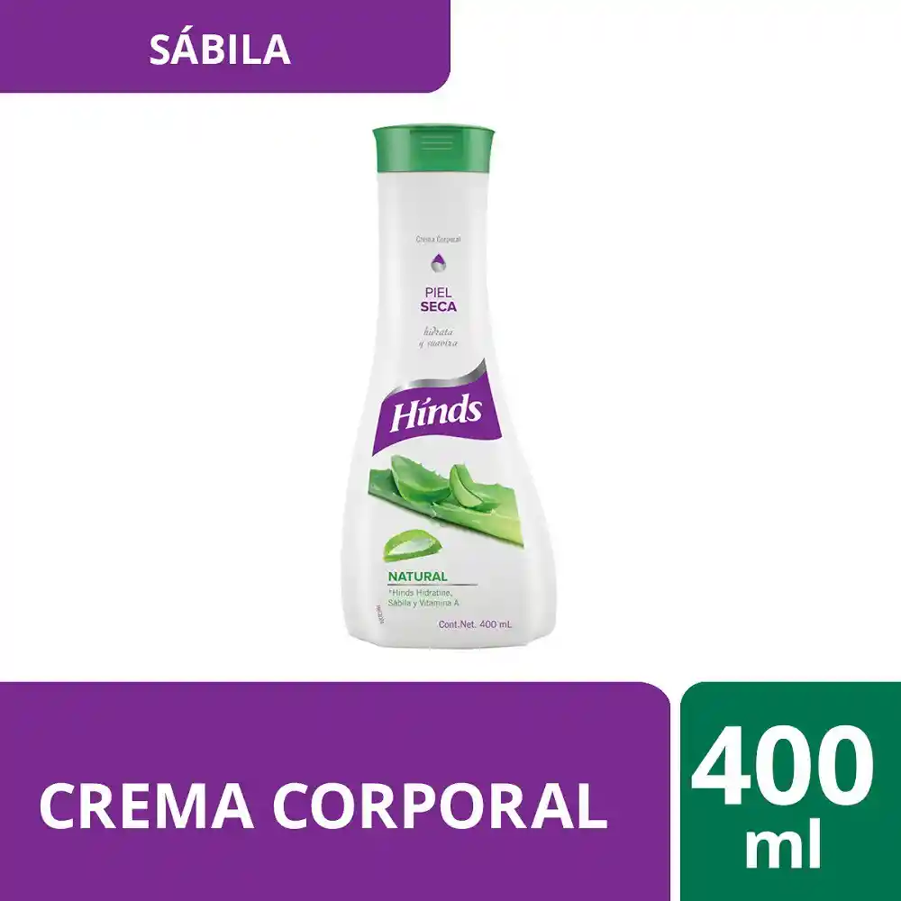 Hínds Crema Corporal Natural con Sábila y Vitamina A 