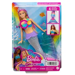 Barbie Muñeca Sirena Luces Brillos