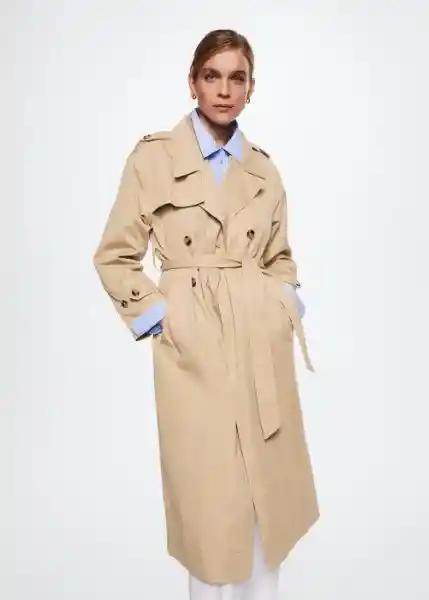 Trench Angela Beige Talla M Mujer Mango