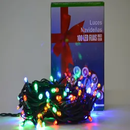 Luz X 100 Led Fijas - C Verde - End C -blanco Cali