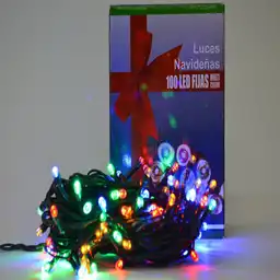 Luz X 100 Led Fijas - C Verde - End C -blanco Cali