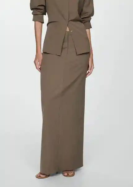 Falda Office-A Taupe Talla M Mujer Mango