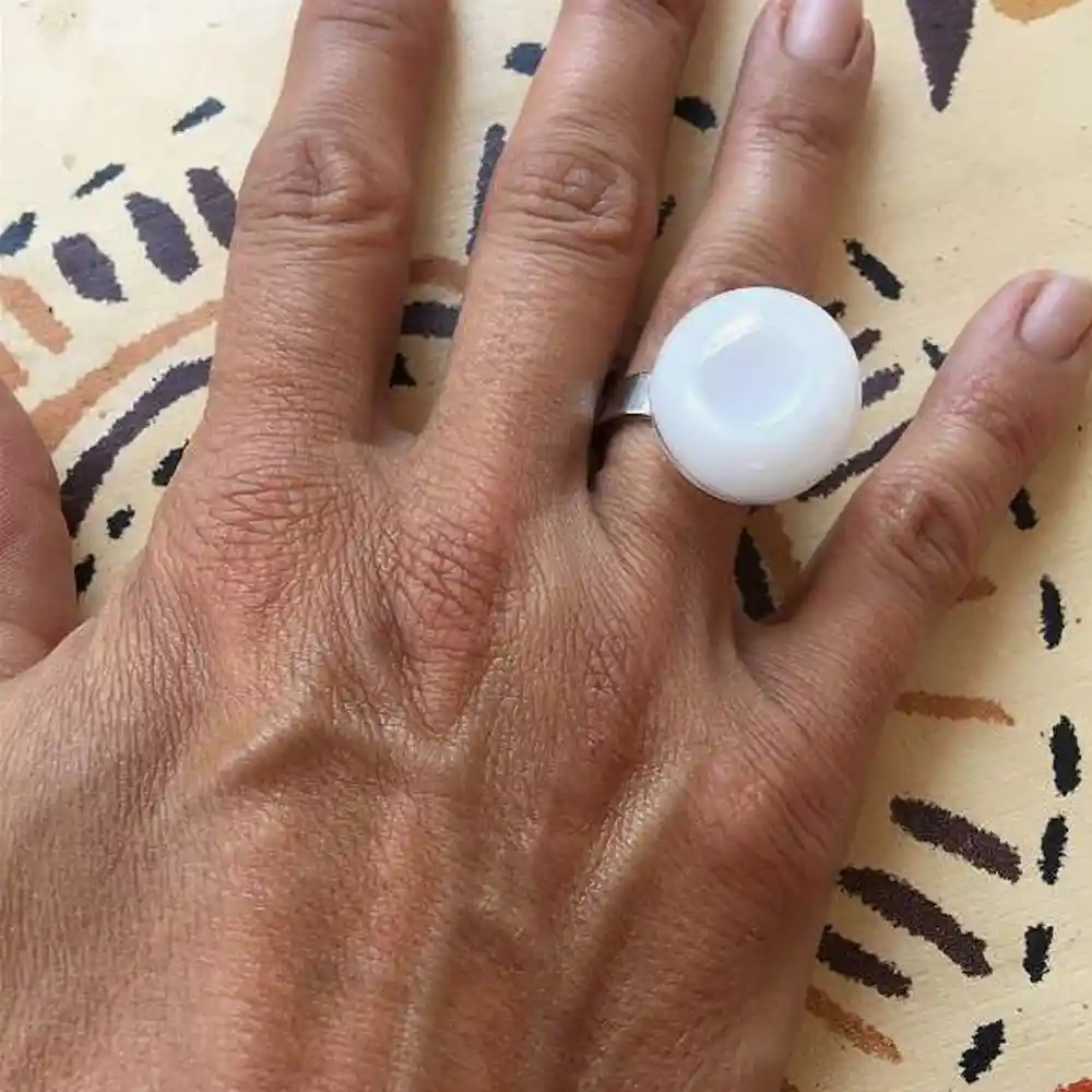 Inkanta Anillo Mini Dome Perlas Negro