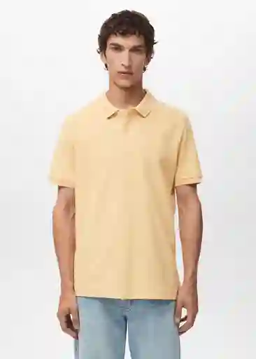 Camiseta Polo Rea Amarillo Talla M Hombre Mango